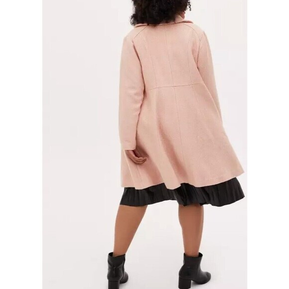 Torrid Wool Blend Shawl Collar Coat Pale Blush Dress Coat Torrid 3X See Measures - Picture 3 of 16